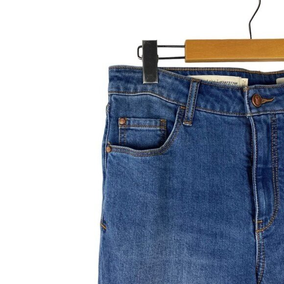 Anthropologie Pilcro and the Letterpress High Rise Flare Ankle Raw Hem Blue 29 - Picture 5 of 16